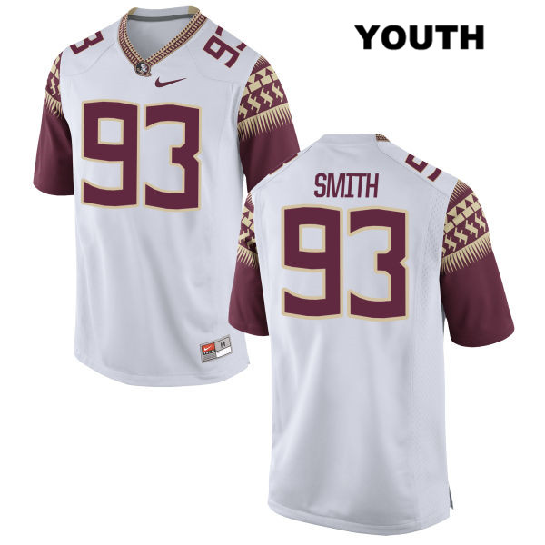 Youth NCAA Nike Florida State Seminoles #93 Justin Smith College White Stitched Authentic Football Jersey KHD0069FX